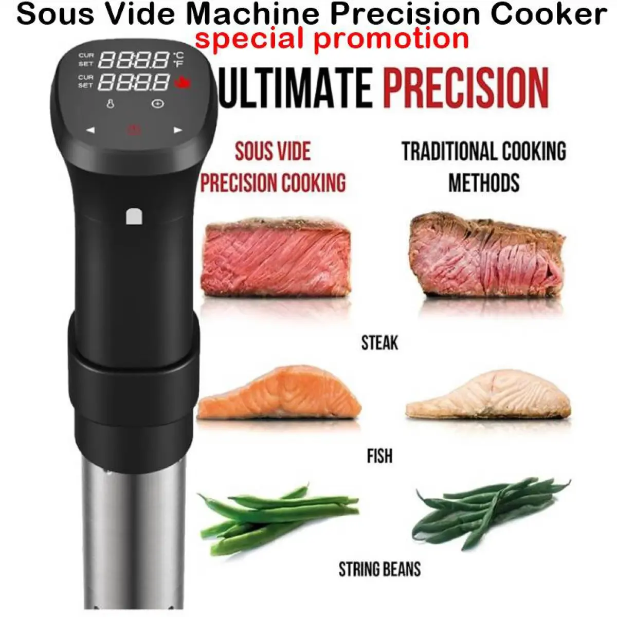 Vide slow Cooker Thermal Immersion Circulator Waterproof Vacuum Precision Temperature