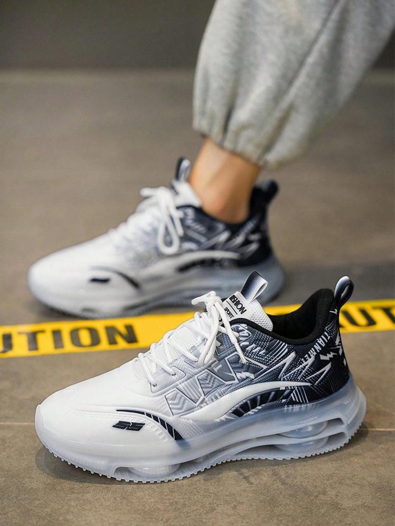 Product Introduction of Fashion Sneakers, Lightweight Sports Running Shoes, Anti-Slip Casual Walking Shoes, Shock Absorbing Athletic Shoes Valentines Training Closed Runner Trainer Boy Footwear Lace Black And White 13