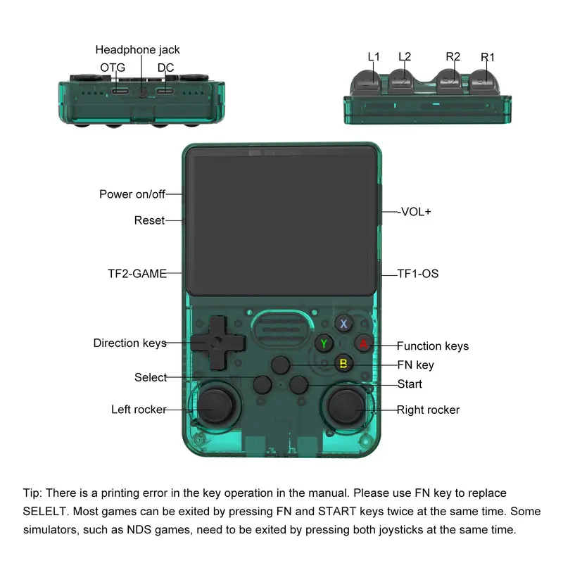 Ylw 3.5 Inch Hd Ips Screen Retro Handheld Video Game Console, Linux System 16000 Games 19 Emulators Handheld Game Player, Open Source Game Console, Gaming Console 3