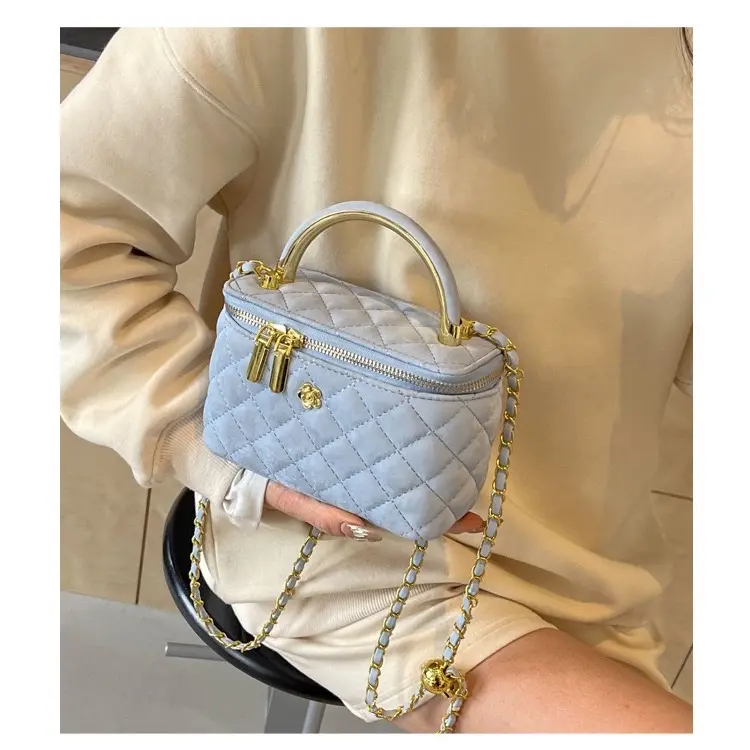 Túi cốp da quai kiềng mạ size 18 Bag Nữ Da 1