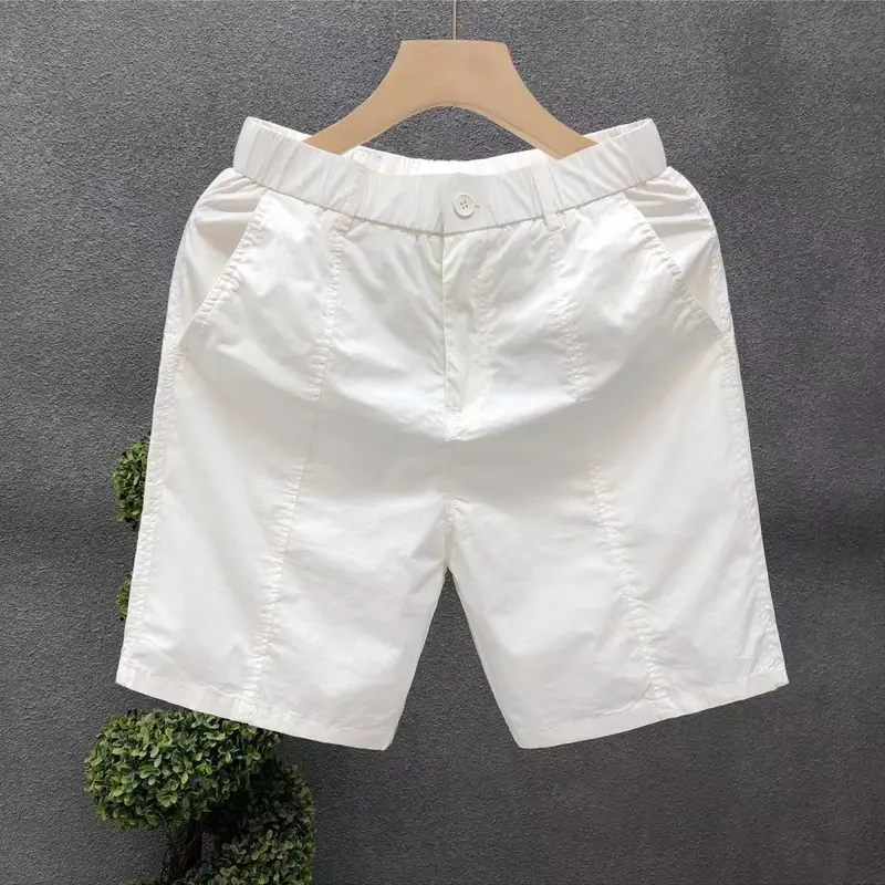 Quần Soóc Trơn Phong Cách Phương Tây, Trang Phục Mùa Hè, Dành Cho Nam Giới, Xu Hướng Thương Hiệu Thời Trang, Quần Soóc Đi Biển Mỏng, Dáng Ôm, Áo Mặc Bên Ngoài Thẳng, Quần Thường Ngày 4