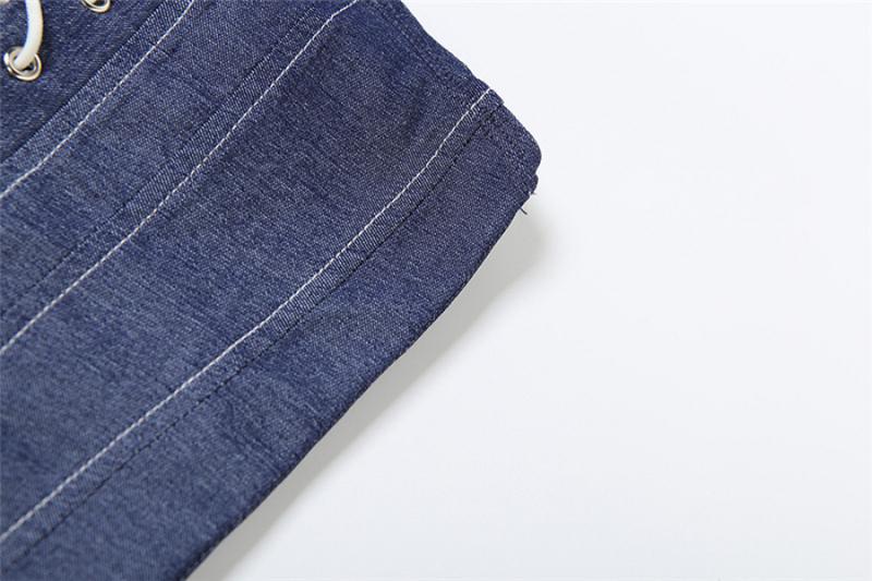 Product Introduction of Quần Áo Nữ, Phong Cách Âu Mỹ Thiết Kế Dây Đeo Chéo Ren Thời Trang, Denim Ôm Sát Áo Vest Nhỏ Thích Hợp Cho Mùa Thu Mới 2024 Top Women 16