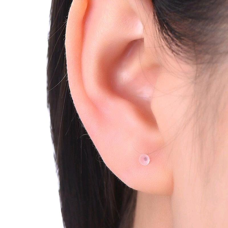   Combo 5 khuyên + 5 chốt  Khuyên Tai Trong Suốt - Hoa tai nam nữ - Khuyên tai thời trang - Khuyên Trong Suốt Giữ Lỗ - Xỏ khuyên tai - Khuyên tai nhựa hoa tai bông tai 