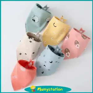 bib bayi / Slabber bayi/Serban/ handuk air liur bayi  katun  Biru Kuning Biru Kuning