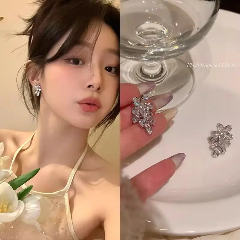 Hoa Tai Hoa Zircon, Kim Bạc Dễ Phối Đồ Thanh Lịch, Phong Cách Xã Hội, Thích Hợp Cho Phụ Nữ, Giá Cả Phải Chăng, Cảm Giác Cao Cấp, Hoa Tai Niche, Hoa Tai Nổi Tiếng Trên Internet