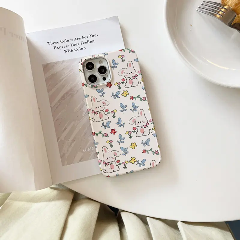 Case Hp Flower Bunny Casing Custom Hardcase Fullprint IPHONE SAMSUNG XIAOMI OPPO VIVO REALME Cover 3