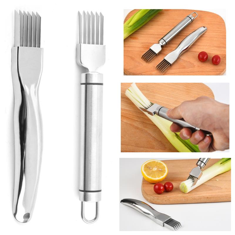 Máy cắt hành lá bằng thép không gỉ, máy cắt rau, hành tây, tỏi, dụng cụ nấu ăn cho nhà bếp, nhà hàng, khách sạn, nhà bếp, cắt nhỏ lụa 0