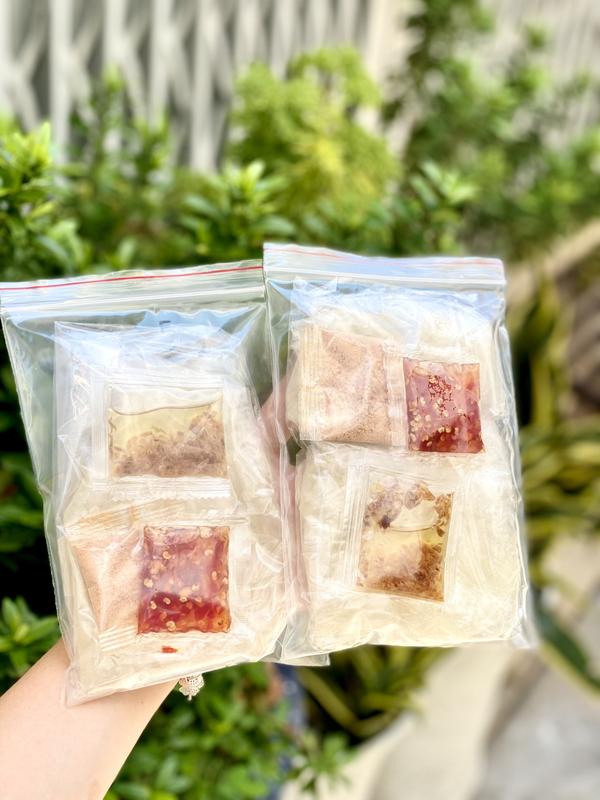 Bánh tráng rìa phơi sương, ớt rim tỏi, phi, muối nhuyễn [Mã zip]