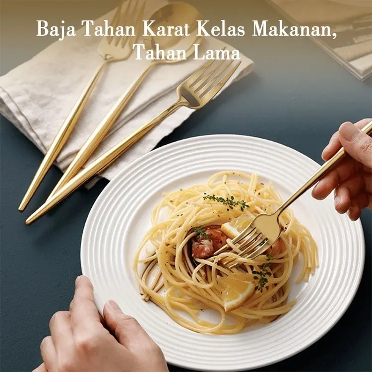 Bilipot Sendok Garpu Stainless Korean Spoon Fork Stainless Alat Makan Sendok Garpu Gold Silver Hitam 1