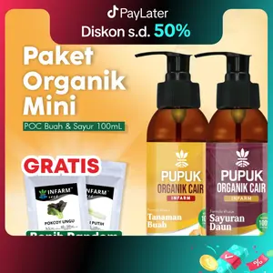 INFARM - Paket Pupuk Nutrisi Organik Mini Pupuk Organik Cair POC Pupuk Penyubur Tanaman Pupuk Penyubur Daun dan Buah Pupuk Pelebat Buah Sayur Kalium POC buah dan POC Sayur Organik Free Benih Infarm Benih Unggul Premium Benih Bibit Tanaman Pupuk Benih Buah