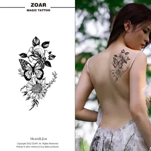 GATTOO- ZOAR Stiker Tato M-131 Temporary Semi Permanen 【iris】Tahan lama Tattoo menempel dekorasi seni untuk pria dan wanita