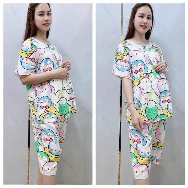 BOBIMOM | Bộ bâu LỬNG QUA GỐI Chất lanh, tôn 2 da thái mềm mát, ĐẸP RẺ cho me bâu thoải mái dễ chịu suốt thai kỳ Váy Bầu Đầm Bầu 6