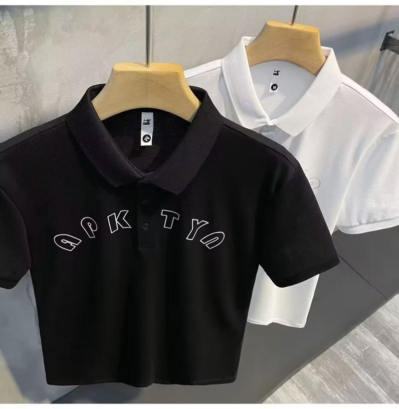 Product Introduction of Summer New Polo Shirt Lapel Short Sleeve Letter Print Cartoon Embroidery Loose Casual Top Fashion 9
