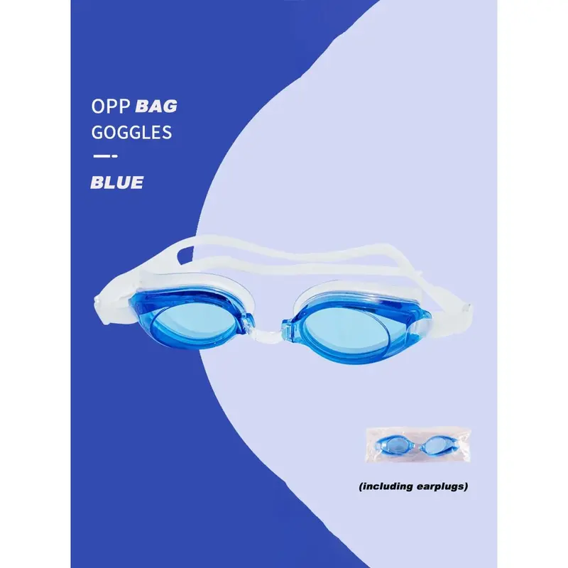 1pc Comfortable And High-end Pc Lens Double-layer Sealing Ring Elastic Silicon Strap Waterproof Swimming Goggles For Men And Women 7
