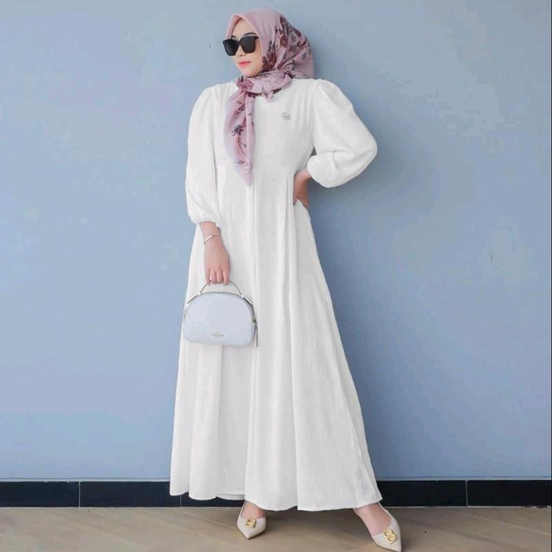 gamis karin model terbaru 2025 crinkle airflow premium Dress Balon Wanita 6