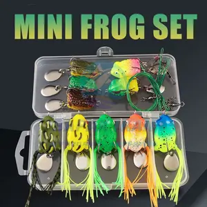 【Setelan】10pcs/15pcs Set Katak Lembut 3G/4G, Umpan Pancing Sangat Fleksibel dengan 2 Buah Kait Tajam Katak Karet Lembut-BK034