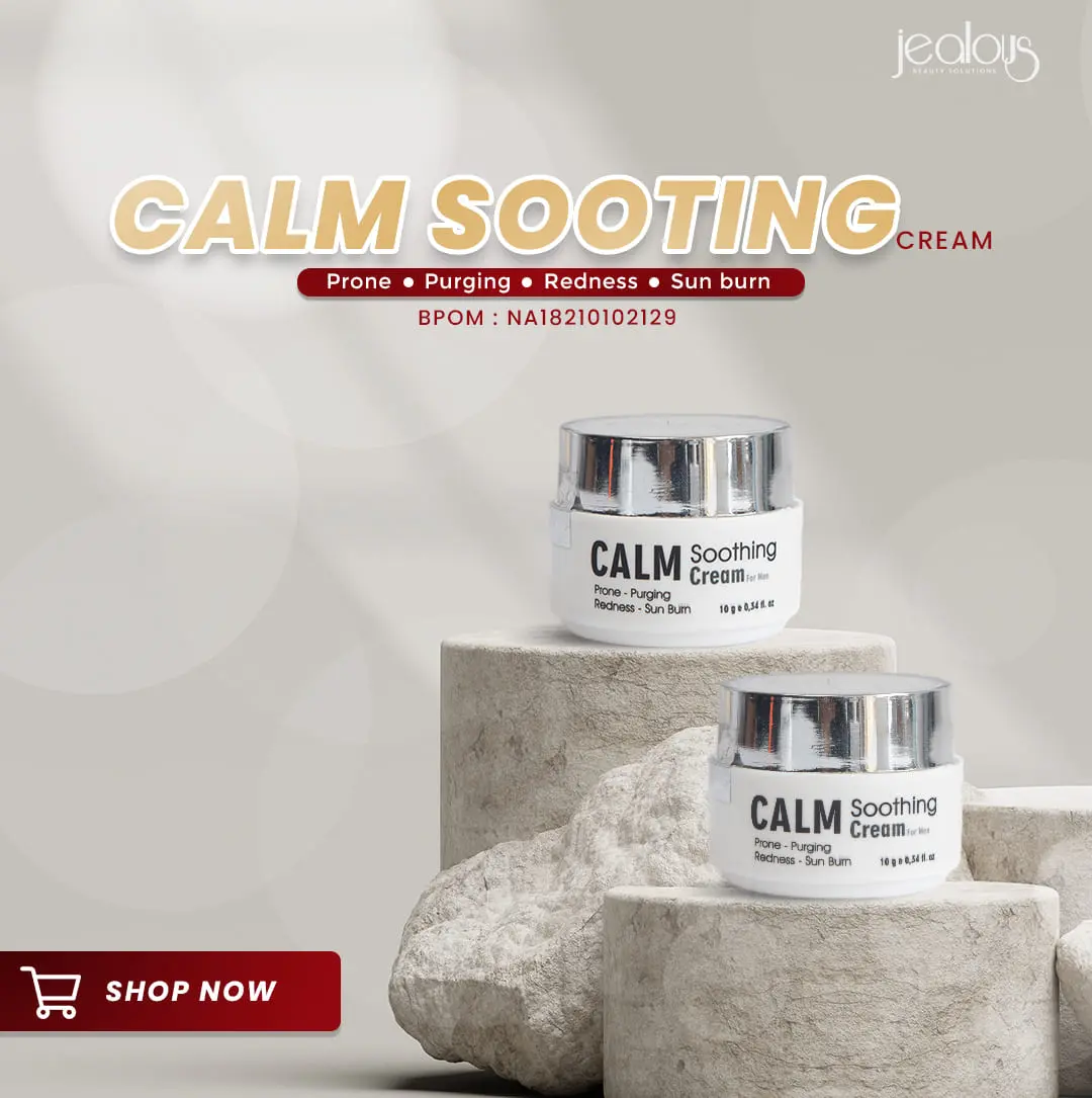 Calm Sooting Cream Vitamani dan moisturizer wajah Atasi Kemerahan Menjaga skin barrier kulit Pelembab