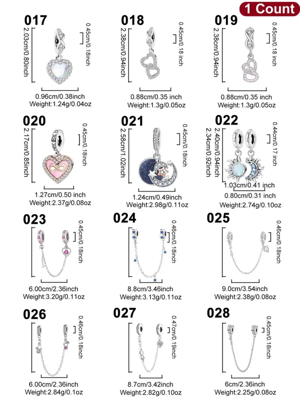 Heart & Moon & Star Design Charms, Fashionable Jewelry Making Accessories for Women & Girls, DIY Jewelry Making Kit for Bracelet & Necklace 2