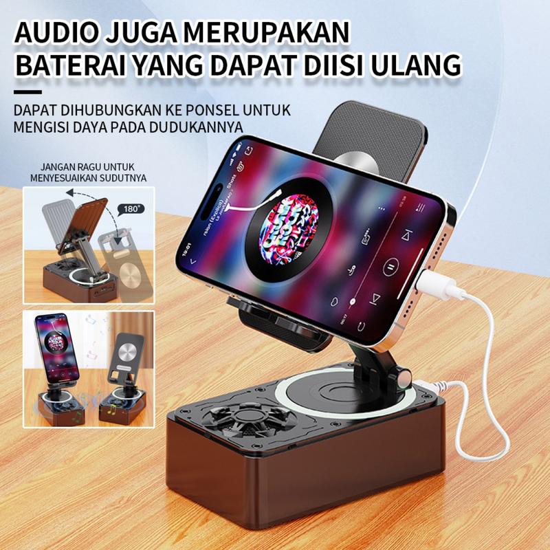 Dudukan ponsel power bank speaker tiga dalam satu dudukan tablet desktop malas multifungsi yang dapat dilipat dan berputar 0