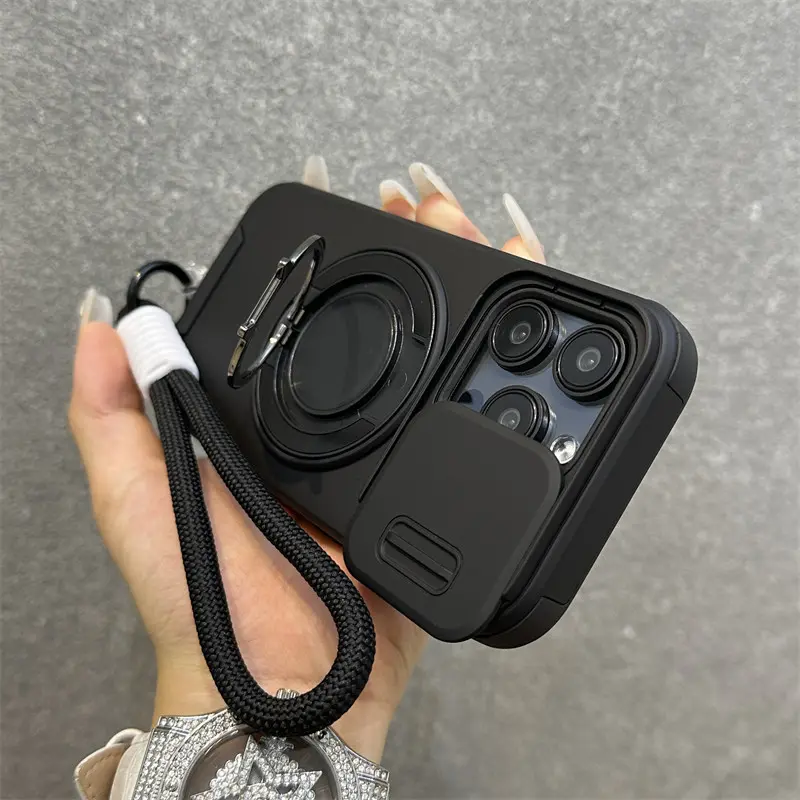 Ốp Điện Thoại Từ Tính Mới Cho Iphone 16 15 14 13 12 11 Pro Max 15 Plus Có Giá Đỡ Ô Tô Chống Sốc Ốp Lưng Cứng Phụ Kiện