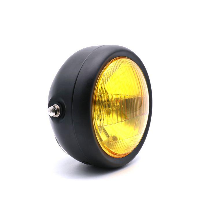 Đèn Pha Cổ Điển Sửa Đổi Cho Xe Máy CG125, Đèn Trước Cổ Điển GN125, Vỏ Sắt, Đèn Chùm Cao Thấp Màu Đen, Đèn Tròn 8
