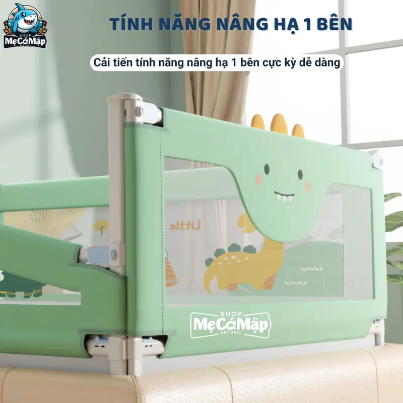 [Giadinhtuanmai x SMCM] Thanh Chắn Giường Thiết Kế Chốt Nâng Cấp Bấm Hạ Dễ Dàng, Thanh Chắn Giường Pakey LC1 Bản New Cao 105cm Ống Thép Dày 2