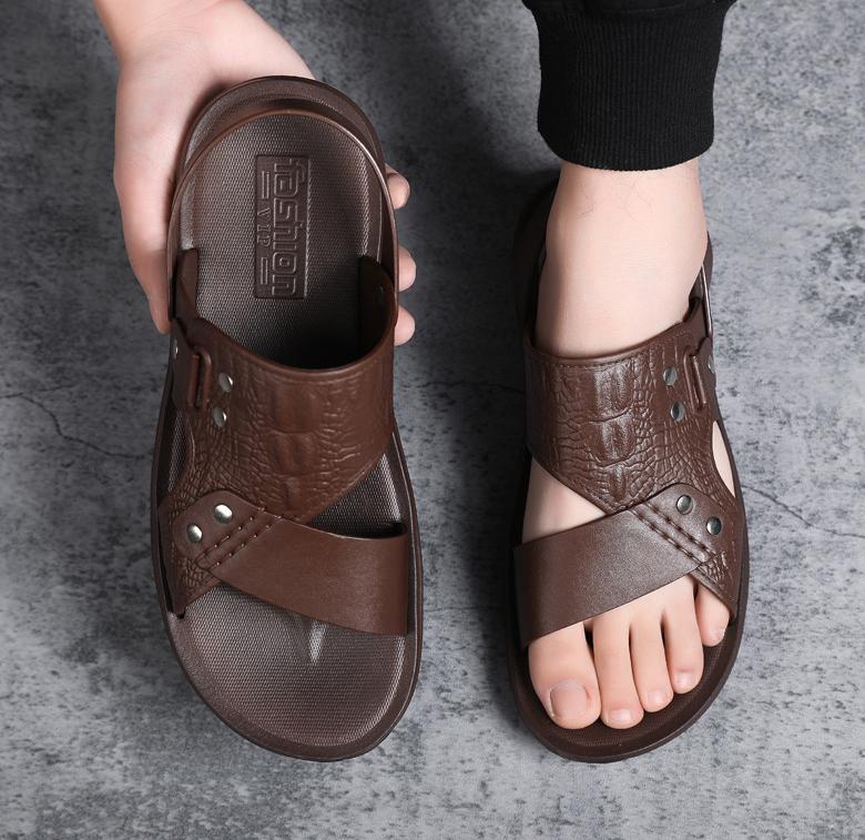 Dép nam cao cấp sang trọng lịch lãm đế đúc bền bỉ chống trượt, đen, size 39-44 5