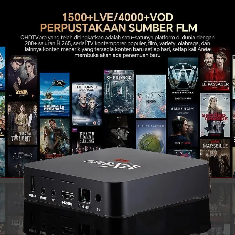 MXQ TV Box 4K 5G Kemajuan Cerdas Paket kotak TV Penerima Digital 8GB+128GB Penuh HD/ STB Wifi Dikirim di Jakarta Garansi 12 Bulan 6