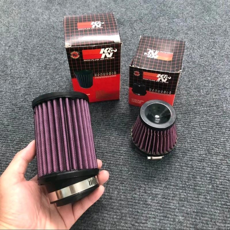 Pô E Lọc Gió Trụ K&N gắn Xe máy Exciter , Winner , Sonic , Dream, Wave , Sirius kèm 3 co cao su Phụ Tùng Phụ Kiện...