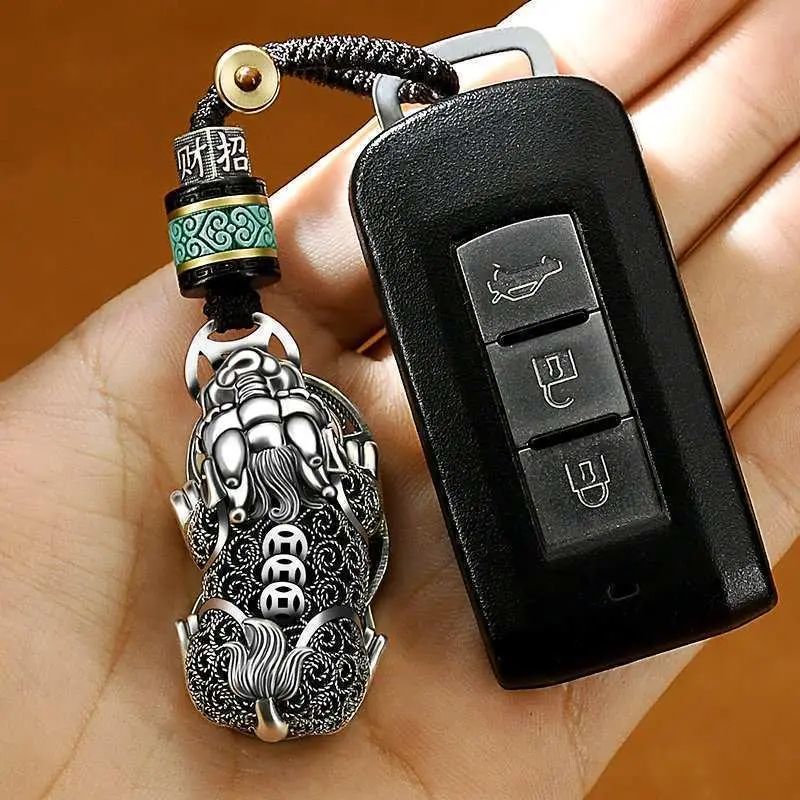 Dây Chuyền Chìa Khóa Tỳ Hưu, E.M, Dành Cho Nam Và Nữ, Đồ Trang Trí Treo Xe Cao Cấp Và Tinh Tế, Tỳ Hưu Bạc Nguyên Chất Đồ Trang Trí Nội Thất Xe Hơi, Mang Tài Lộc Móc Khoá Women