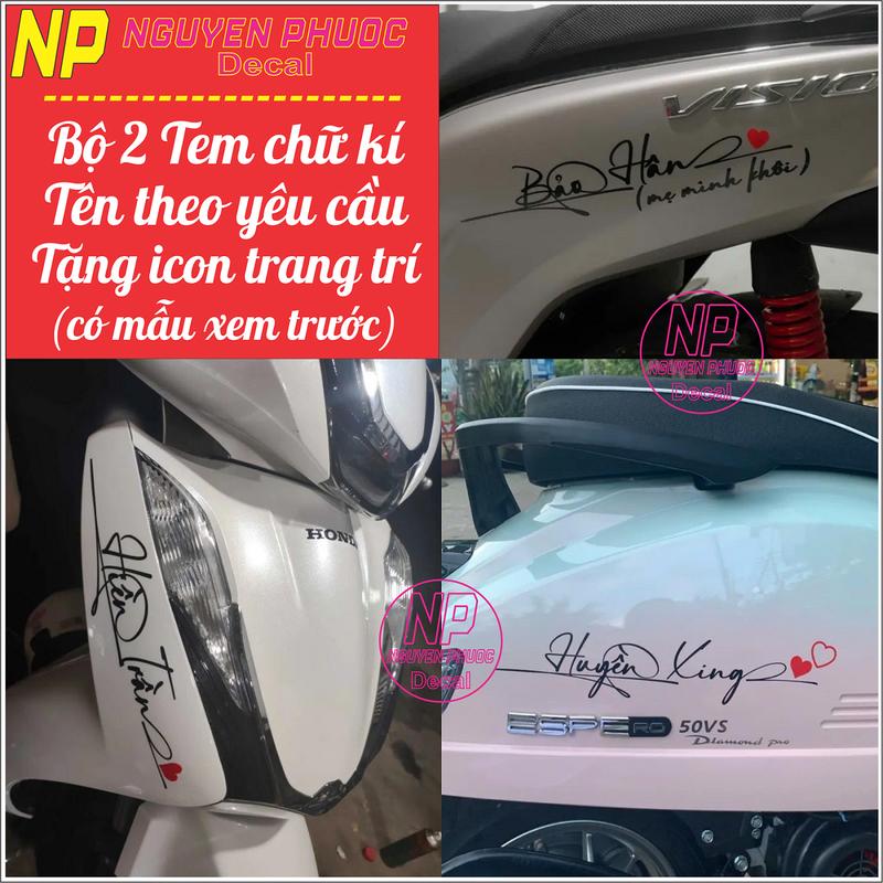   Giá 2tem Tem tên dán xe - chữ ký dán xe - làm theo yêu cầu - gửi tên trong tin nhắn hoặc ghi chú là nhận đúng Nhãn Dán 