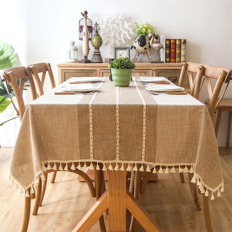 Product Introduction of Solid Color Table Runner, 1 Count Boho Style Tassel Decor Tablecloth, Table Decoration Supplies for Home Kitchen Dining Room Party 5
