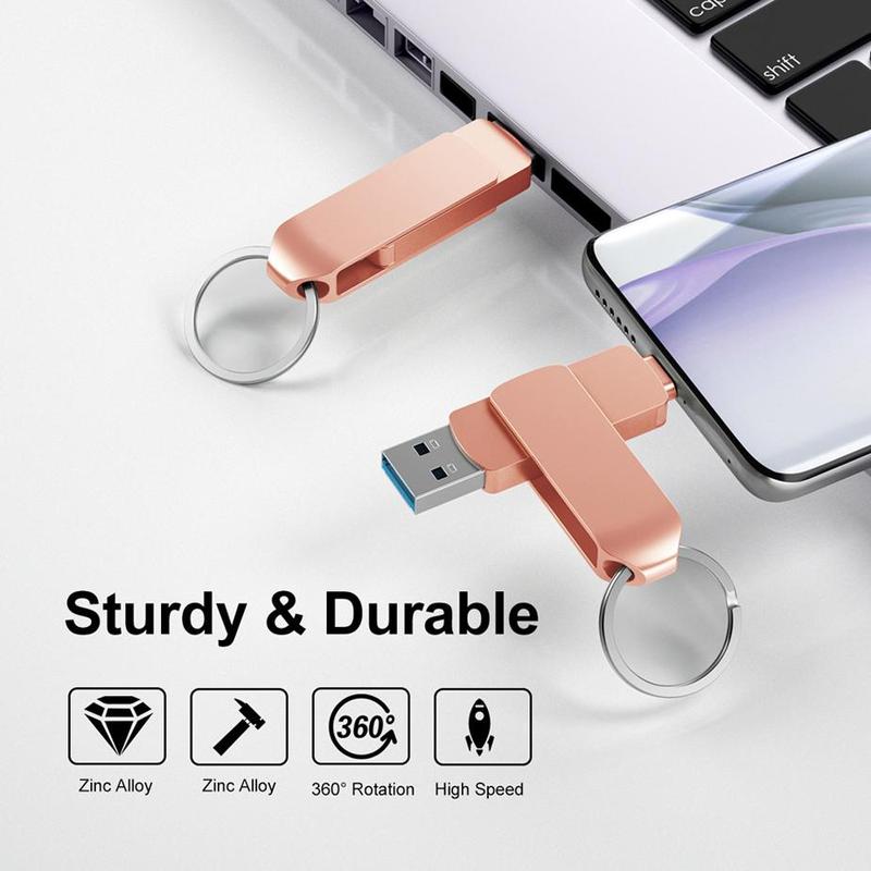 Product Introduction of 2 in 1 USB-C Flash Drive, High Speed USB 3.0 Memory Drive, OTG Photo Stick with Type-C Port for Android Smart Phones, PC, Laptop & More Devices 8