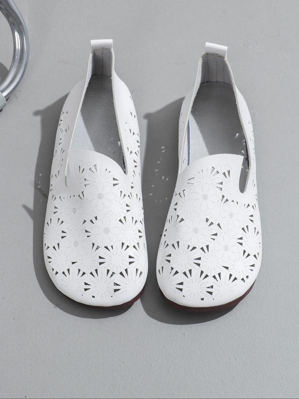 Women's Hollow Out Design Slip on Flats, Casual Comfortable Breathable Flat Shoes for Daily Wear, Lightweight Breathable Shoes for Women & Girls 4