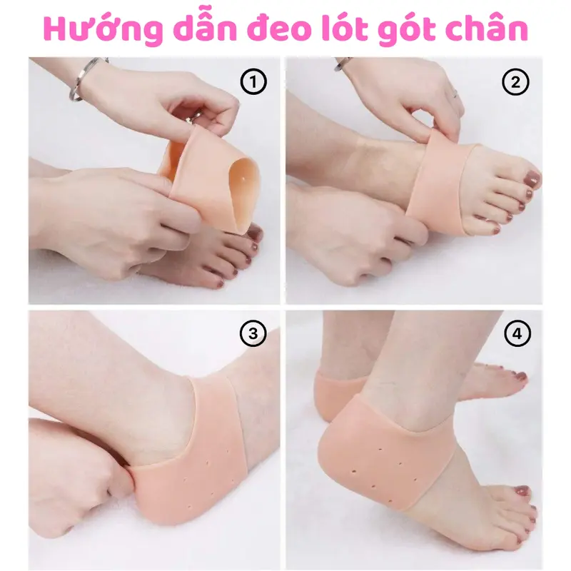 Miếng Lót Gót Chân Silicon Chống Đau Nứt Gót Chân, Lót Gót Chân Mang Giày Êm Chân Bảo Vệ Gót Chân Dễ Dàng Sử Dụng 5