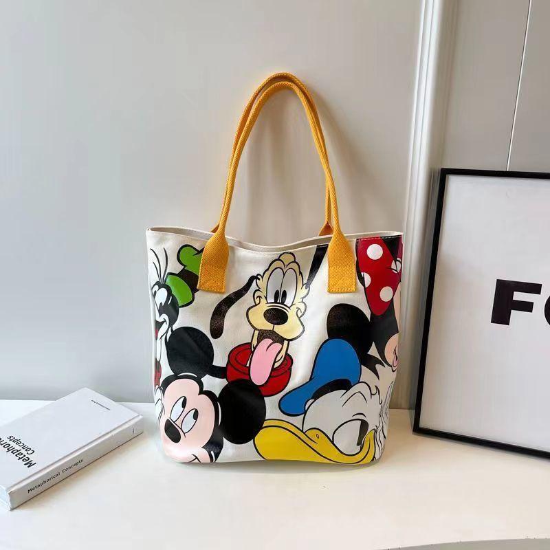 Product Introduction of New Mickey canvas bag schoolgirl large capacity cute cartoon goofy dog tote bag shoulder tote bag 9