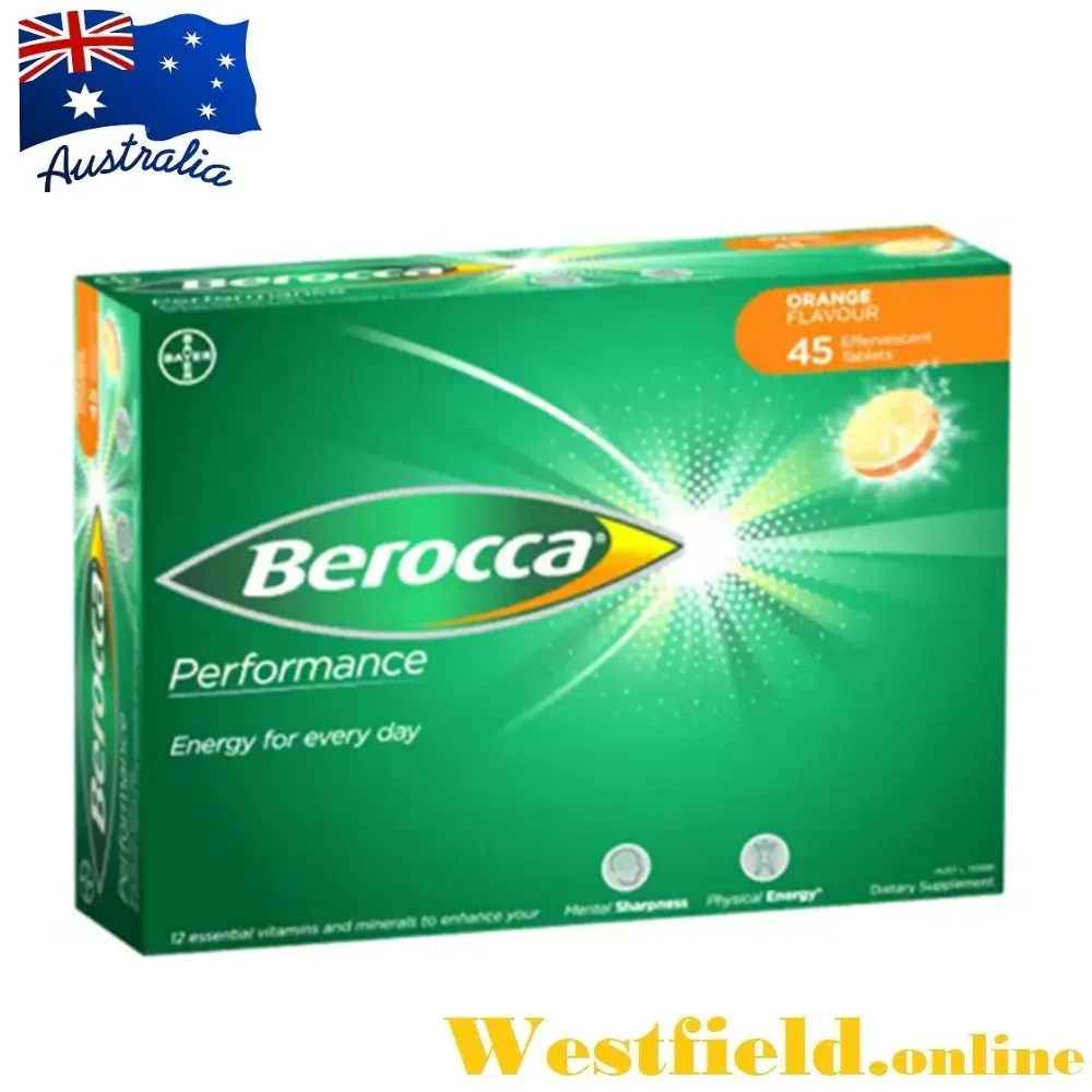 [Australia Import EXP 08/2026] Berocca Performance Orange Effervescent Vitamin C ( 45 Tablets )