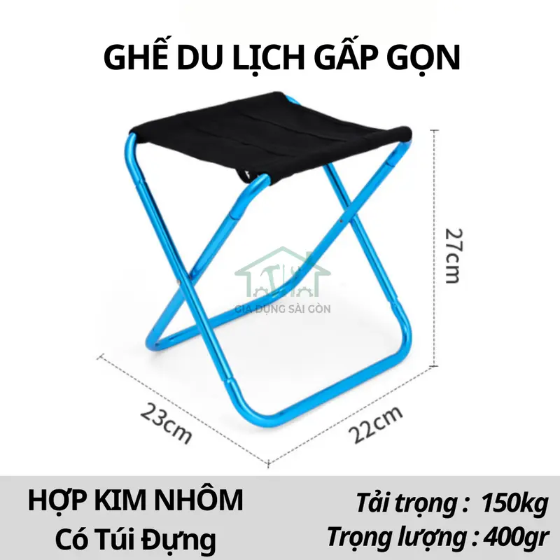 Ghế xếp dã ngoại gấp gọn có túi đựng tiện dụng – Chất liệu chắc chắn dễ dàng du lịch, câu cá, dã ngoại, xếp hàng đợi 2