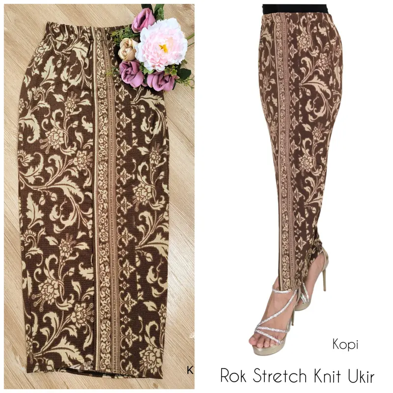 ROK KNIT STRETCH MOTIF UKIR Bawahan Kebaya Cantik 5