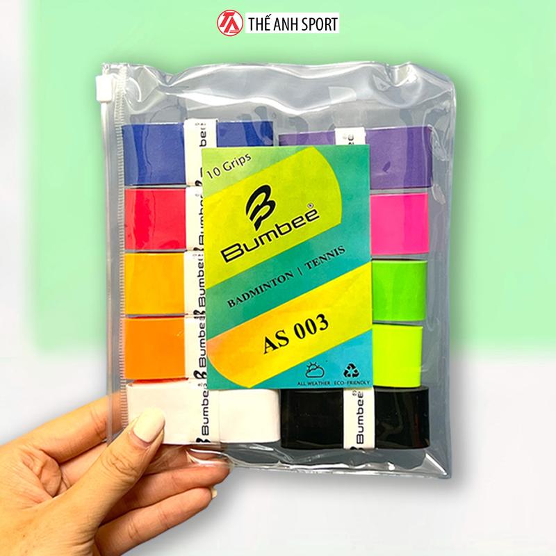 Quấn cán vợt Bumbee AS 003 vỉ 10 chiếc TÚI ZIP tiện lợi Vợt Cầu Lông Cầu Lông