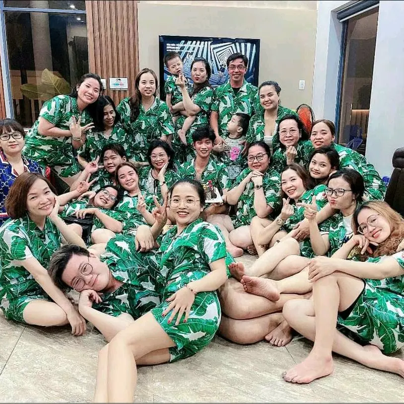 ĐỒ BỘ LÁ XANH ĐẬM