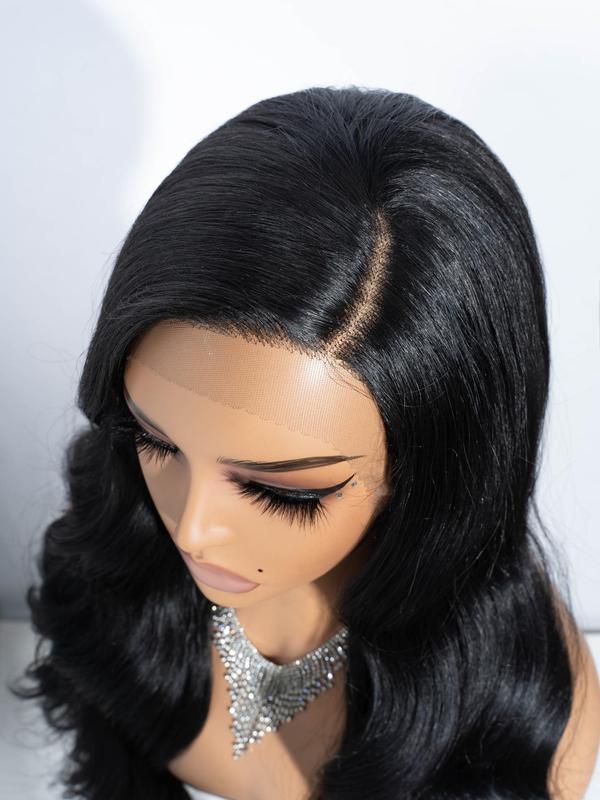 28 Inch Long Wavy Wigs for Women, Gorgeous Fluffy  Middle Part Wig without Bangs, Synthetic Lace Front Wigs for Party, Daily Use 4