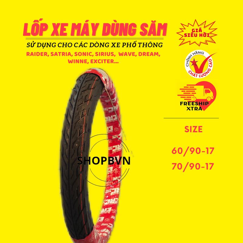 Lốp xe dùng ruột 60/90-17 và 70/90-17 gai xương cá cho các dòng xe phổ thông sirius,wave,dream... 4
