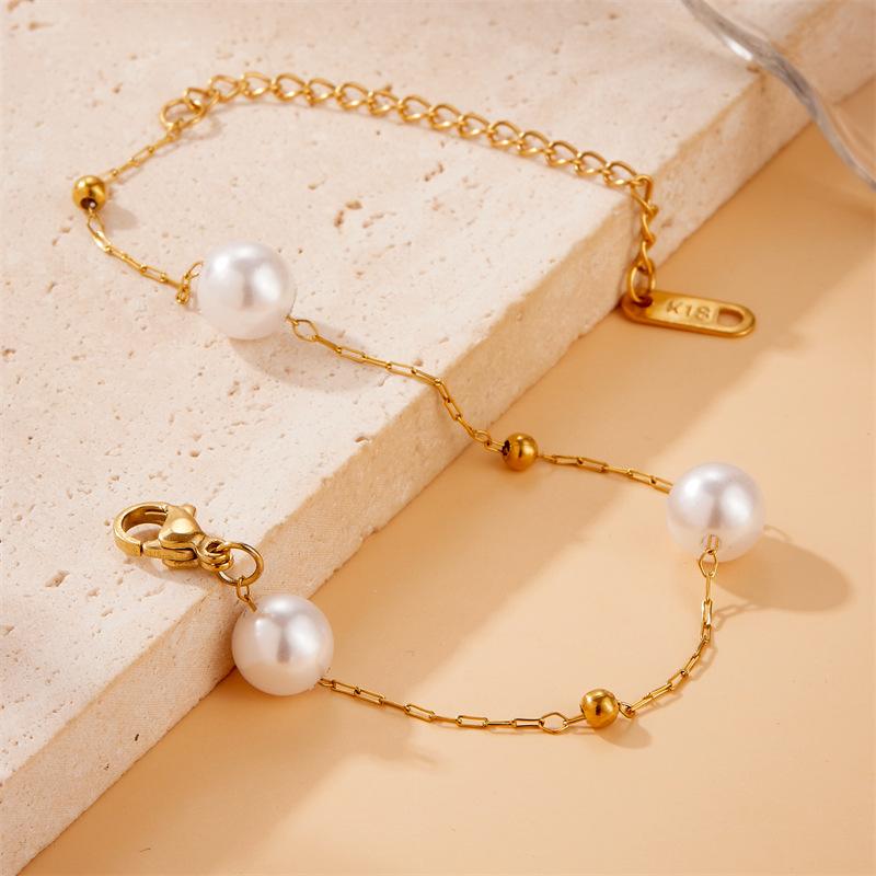 Product Introduction of Vòng Tay Thép Không Gỉ Mạ Vàng, Thời Trang Sang Trọng Giá Cả Phải Chăng Phong Cách Châu Âu Và Mỹ Dây Chuyền Ngọc Trai Tròn Thanh Lịch Cao Cấp, Thời Trang 4