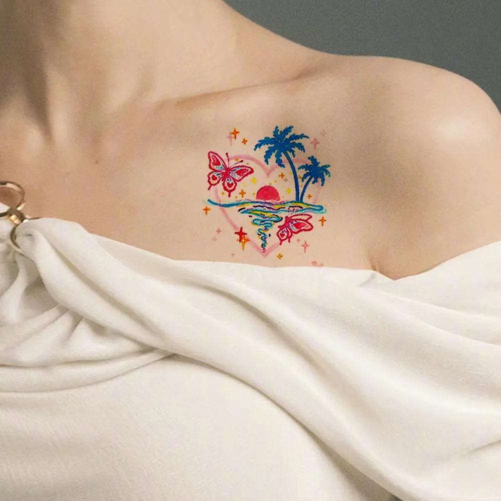 Single Color Tattoo Sticker Waterproof Long-lasting Dopamine Girl Simple Japanese Cute Washable