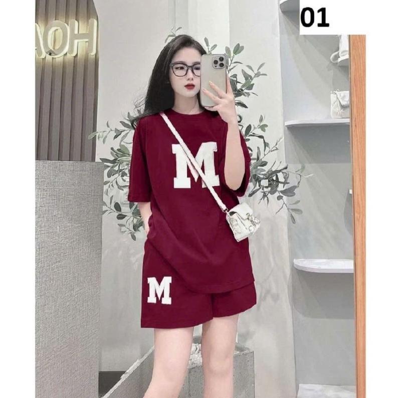 Set Bộ Đồ Nữ Cộc Chữ M Cực Xinh,Bộ Đùi Nữ Chất Đẹp Trẻ trung Cá Tính Chất Đẹp Size 40-75kg 0