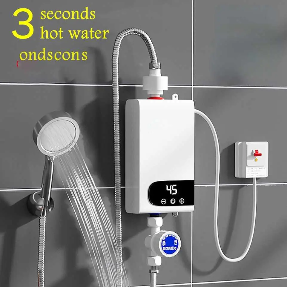 [Bisa COD] Pemanas Air Listrik Water Heater SUS Heating System Shower 5500W - RYK-010