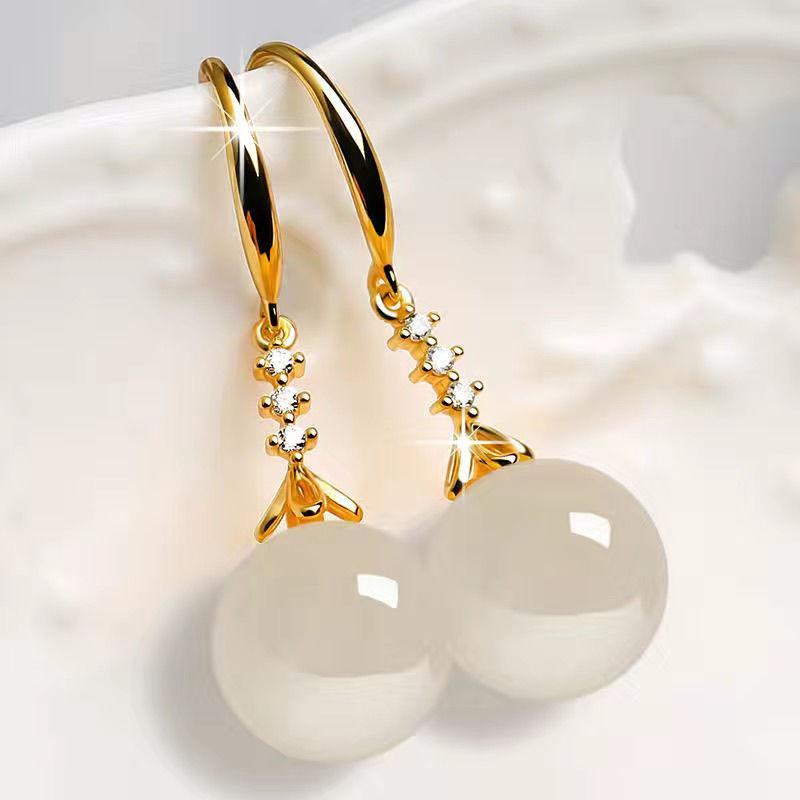 Product Introduction of Hoa Tai Jasper Màu Xanh Lá Cây Hetian, Thời Trang Dài, Mạ Bạch Kim, Hoa Tai, Nữ, Hợp Xu hướng, Người Ảnh Hưởng Trực Tuyến Duyên Dáng, Hàng Mới Về Women 5