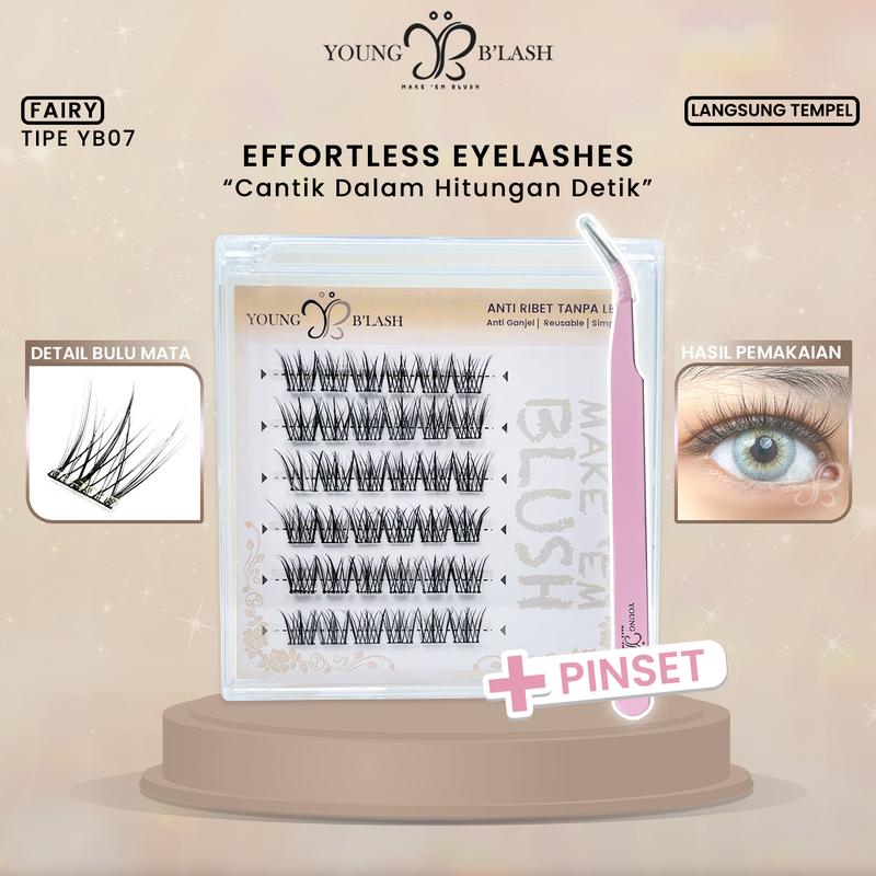 LANGSUNG TEMPEL | YB07 Birdy youngblash Eyelash Extension TANPA LEM  Bulu Mata Palsu PINSET Bulumata Box | Eye Makeup 0