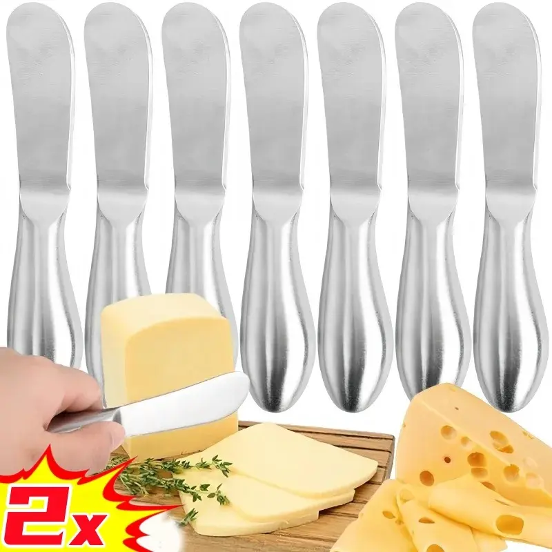 1/2Pcs Multifuntional Stainless Steel Butter Cream Cutter Portable Bread Jam Spreaders Knife Household Kitchen Utensils Gadget